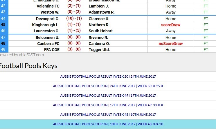 Classified Football Pools